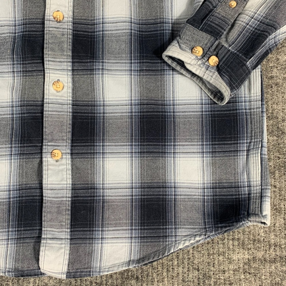 Carhartt Shirt Mens S Blue Plaid Flannel Cotton Long Sleeve Heavyweight Grunge - Picture 8 of 11
